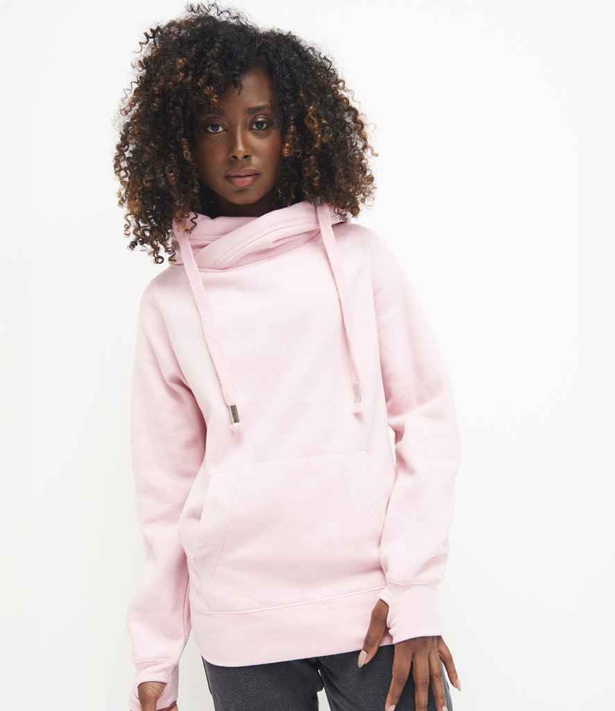 Cross neck hoodie women's shop